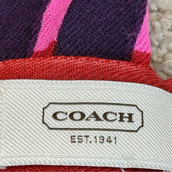 Coach horse chariot print scarf vibrant abstract red pink purple - Picture 6 of 7